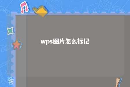 wps图片怎么标记 