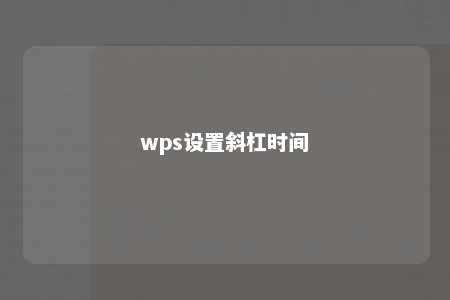 wps设置斜杠时间 