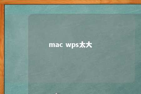 mac wps太大