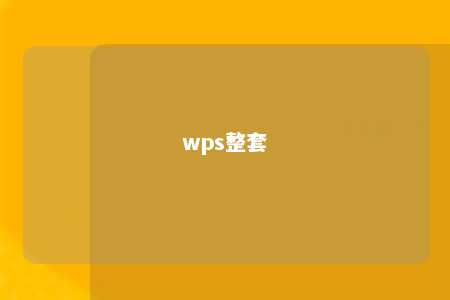 wps整套