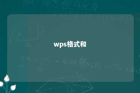 wps格式和