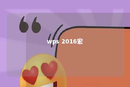 wps 2016宏 