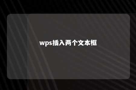 wps插入两个文本框 