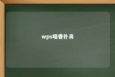 wps暗香扑鼻