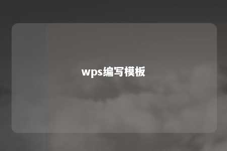 wps编写模板 