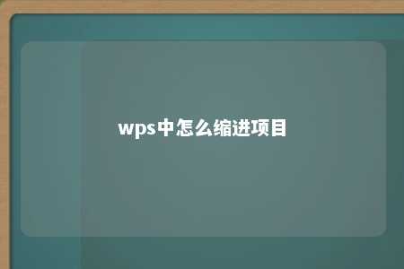 wps中怎么缩进项目 