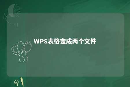 WPS表格变成两个文件