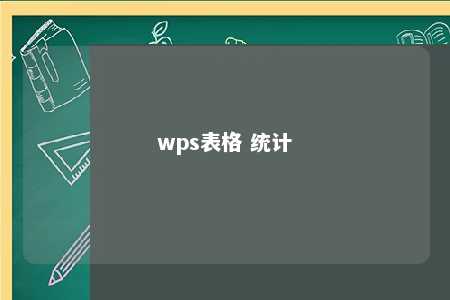 wps表格 统计