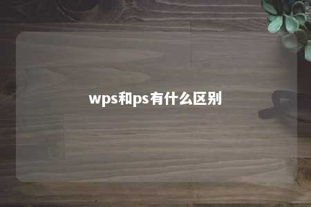 wps和ps有什么区别 