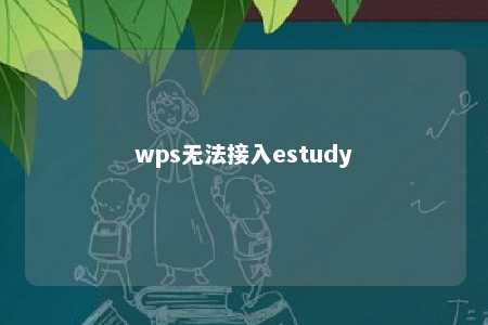 wps无法接入estudy 