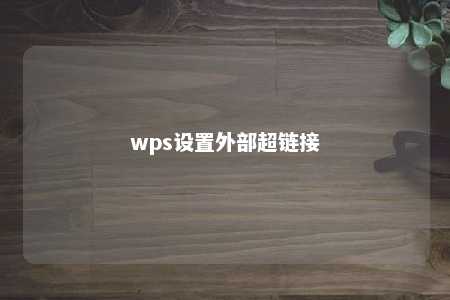 wps设置外部超链接 