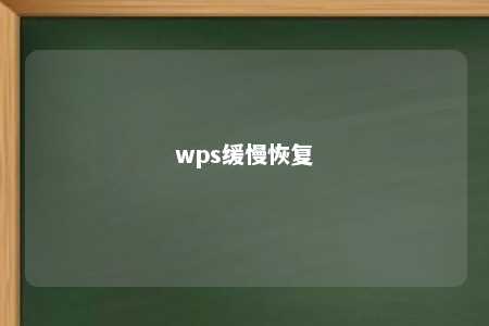 wps缓慢恢复 