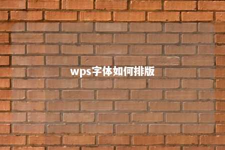 wps字体如何排版 