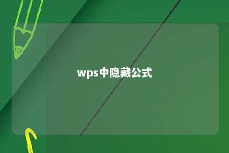 wps中隐藏公式