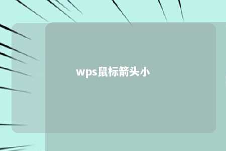 wps鼠标箭头小 