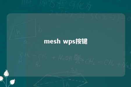 mesh wps按键 