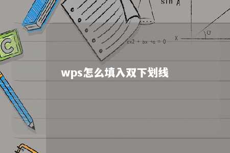 wps怎么填入双下划线 