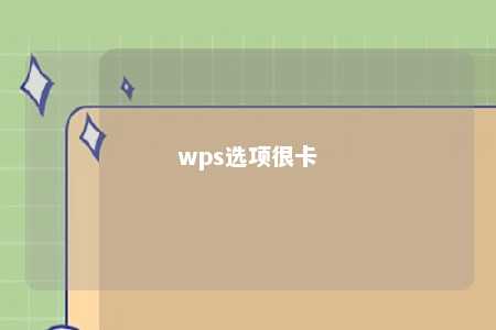 wps选项很卡 