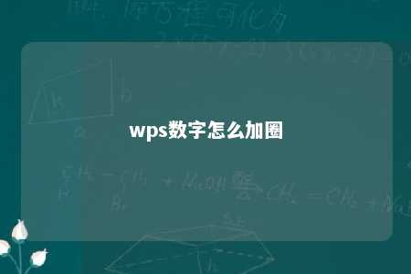 wps数字怎么加圈 