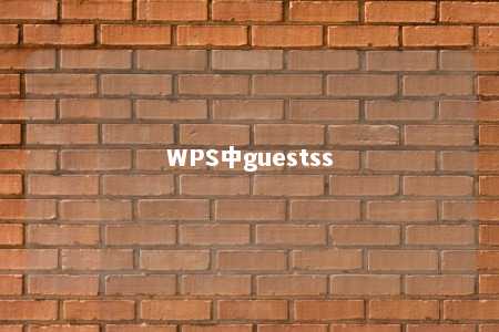 WPS中guestss 