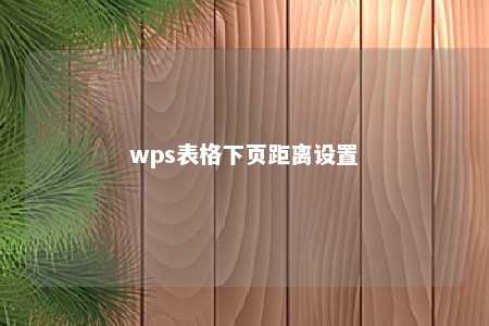 wps表格下页距离设置 