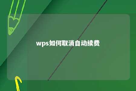 wps如何取消自动续费