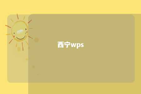 西宁wps 