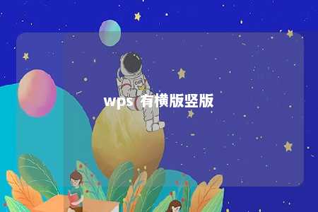 wps 有横版竖版 