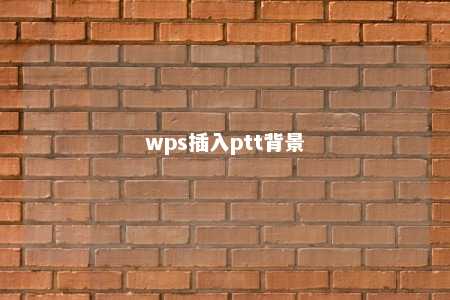 wps插入ptt背景 