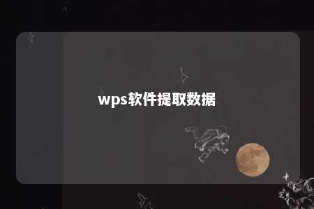 wps软件提取数据 