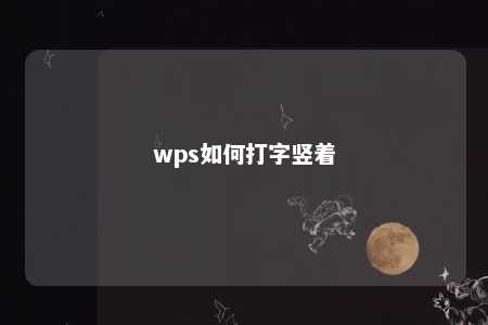 wps如何打字竖着