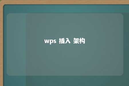 wps 插入 架构