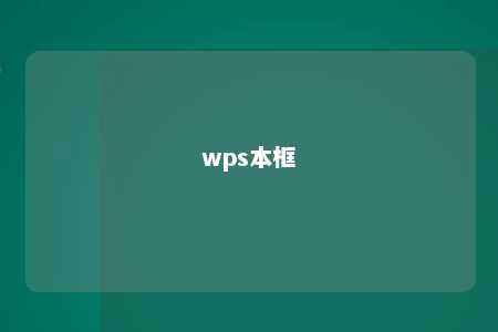 wps本框