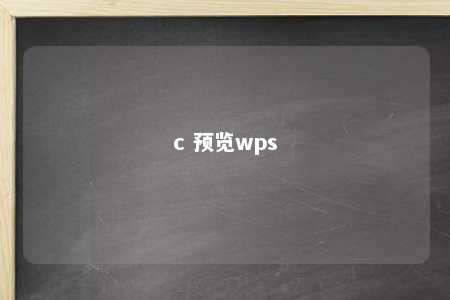 c 预览wps 