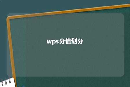 wps分值划分 