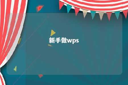 新手做wps 