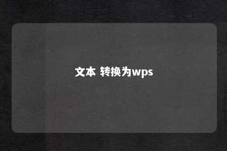 文本 转换为wps