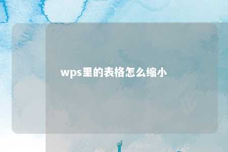 wps里的表格怎么缩小 