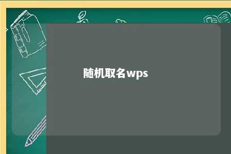 随机取名wps 