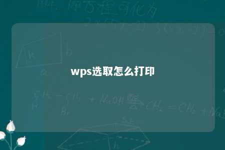 wps选取怎么打印 