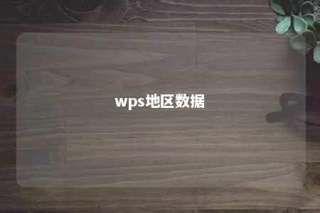 wps地区数据 