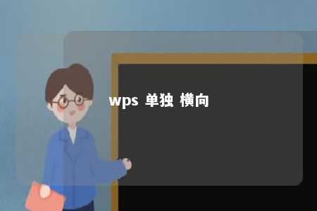 wps 单独 横向