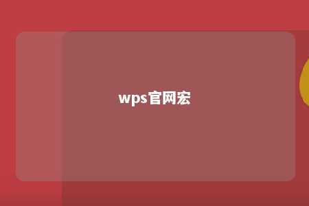 wps官网宏