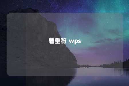 着重符 wps 