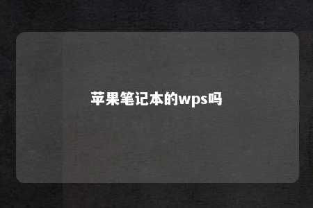 苹果笔记本的wps吗