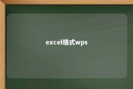 excel格式wps 