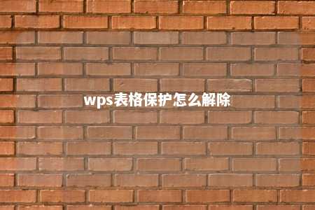 wps表格保护怎么解除 