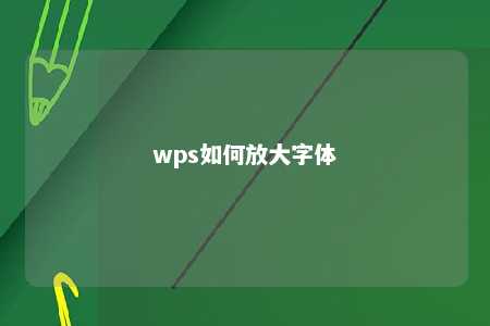 wps如何放大字体