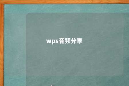 wps音频分享 