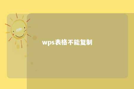 wps表格不能复制